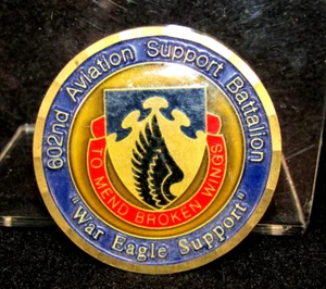 US Army 602nd Aviation Support Battalion War Horse Excellence Challenge Coin  - Picture 1 of 3