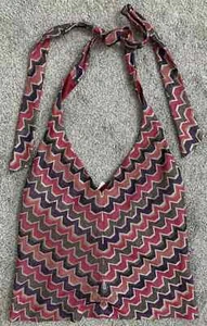 Neu Ramy Brook New York Damen Gr. S Mehrfarbig Geometrisches Neckholder Crop Top B3 - Bild 1 von 9