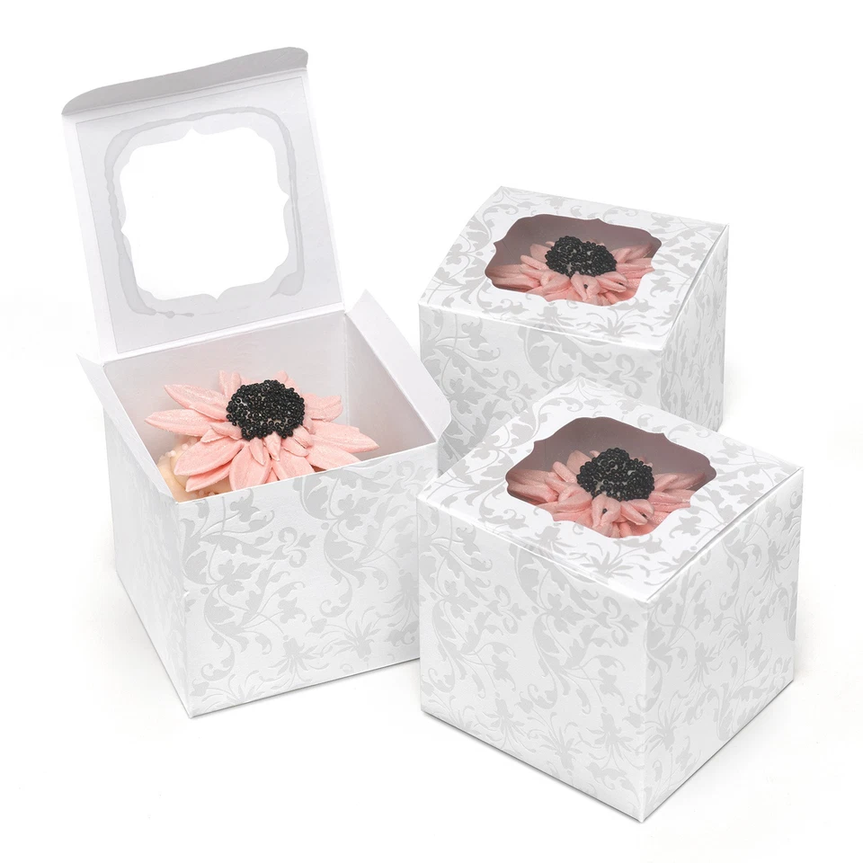 24 Pearl Flourish Cupcake Boxes Bridal Shower Wedding Favors - Image 1 of 1