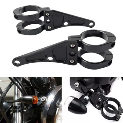 49MM Motorcycle Headlight Bracket Mount Clamp Fork Tube Holder For Harley - Image 1 of 4