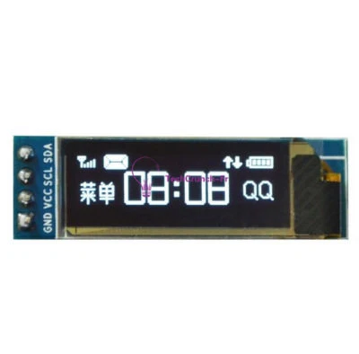 IIC I2C 0.91"128x32 White OLED LCD Display Module 3.3v 5v FOR AVR STM32 Arduino - Photo 1/4