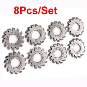 8 Pcs/Set Involute Gear Cutter DP8 DP10 DP16 DP20 DP22 PA14-1/2 HSS 8H Set No1-8 - Picture 1 of 9