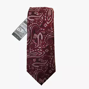 Daniel Cremieux Signature Collection Mens Silk Neck Tie Maroon Paisley 3.25" - Picture 1 of 14