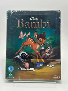 DISNEY BAMBI BLU-RAY Embossed STEELBOOK ZAVVI EXCLUSIVE NEW SEALED READ - Picture 1 of 7
