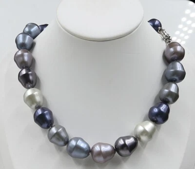 AAA++ COLLAR DE PERLAS CONCHA BARROCA MULTI INTELIGENTE 18" GRAN ENCANTO 18" Foto 1 de 4