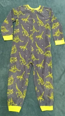 Joe Boxer Fleece One Piece Pajamas Boys Size 8 Dinosaur Constellation  - Image 1 of 4