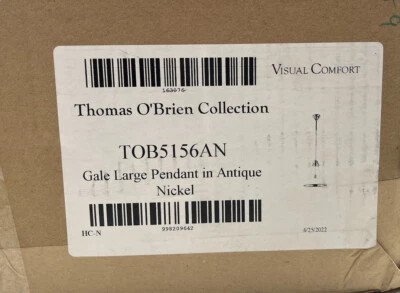 Visual Comfort TOB 5156AN-WG Thomas O’Brien Gale Pendant Light with White Glass - Image 1 of 4