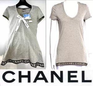 Suéter Top 2K Chanel 2011 Encaje Crochet Palabra Logo 34 36 38 4 6 Camisa Cinta M S - Imagen 1 de 16