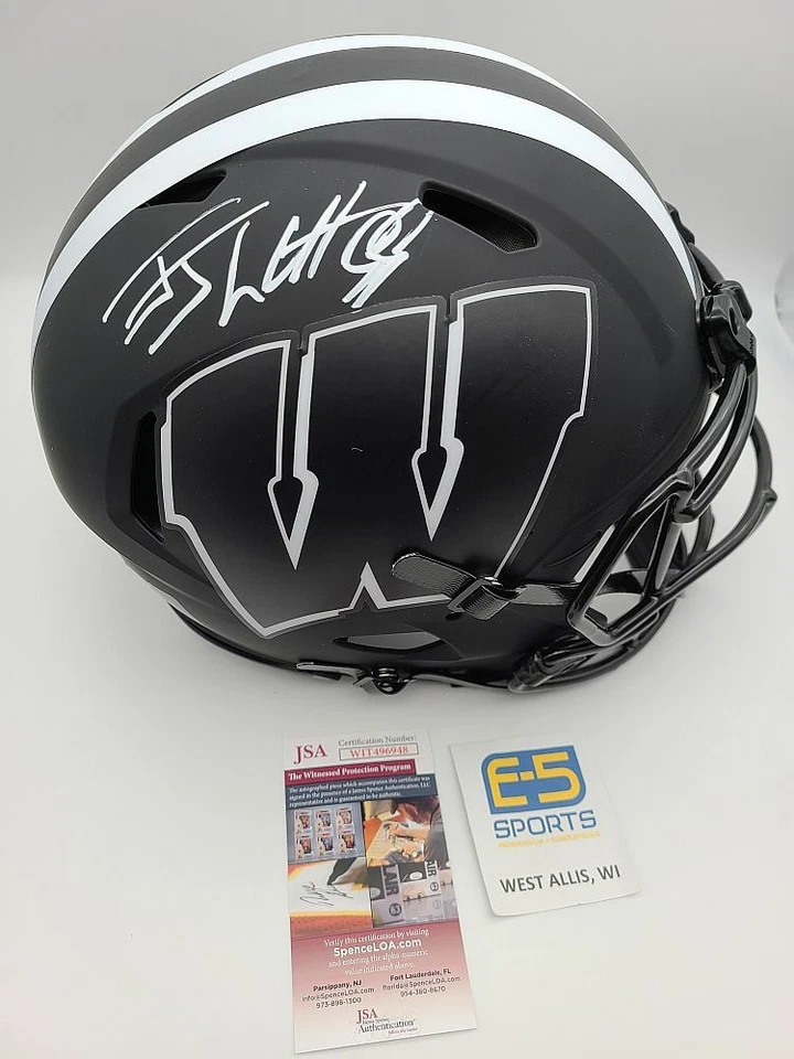 JJ Watt Wisconsin Badgers Signed Autographed Full Size Authentic Eclipse Helmet - Image 1 of 1