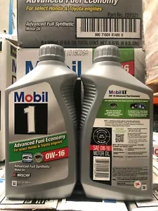 3.785 Liter 4 x QT Mobil 1 Full Synthetic Engine Oil 0W-16 Advanced Fuel Economy - Picture 1 of 1
