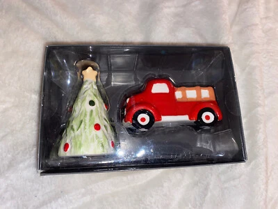 Juego de saleros y pimenteros Umbral Navidad camión rojo árbol de Navidad país Foto 1 de 4