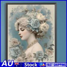 AU Paint By Numbers Kit On Canvas DIY Oil Art Retro Rose Woman Wall Decor 40x50c