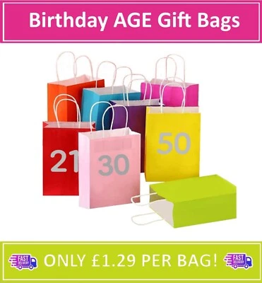 Special Birthday AGE Party Gift Bags Loot Favours HB - 21st 30th 40th 50th 60th - Image 1 of 4