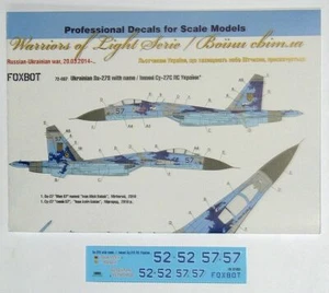 Foxbot 72-037 - 1/72 Decals Sukhoi SU-27 With Name Accessories for Military - Picture 1 of 12