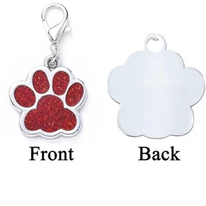 Cute Paw-Shaped Personalized Pet ID/Name Tags for Cats or Dogs - custom engraved - Picture 1 of 16