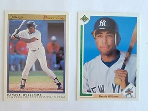 1991 MLB Upper Deck Bernie Williams Rookie Card  #11 & OPC Premier #128 RC - Picture 1 of 6