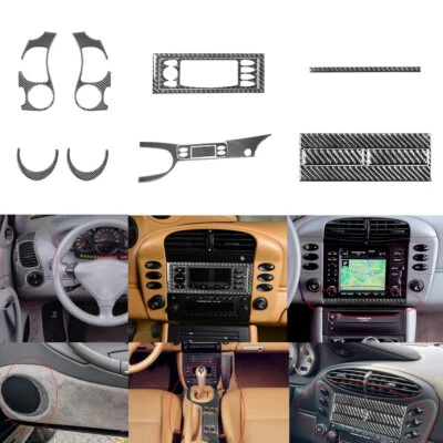 Cubierta decorativa interior de fibra de carbono 13 piezas para Porsche Boxster/996 98-04 Foto 1 de 4
