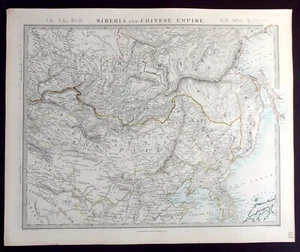 SIBERIA, MONGOLIA, KOREA, CHINA, original antique map SDUK c.1858 - Picture 1 of 4