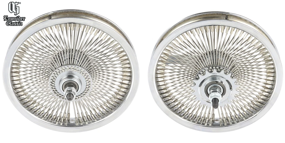 Rueda de acero para bicicleta OG Original Lowrider 12" (JUEGO) 144 radios 14 g cromada Foto 1 de 1