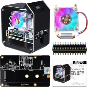 Raspberry Pi Mini Tower NAS, Raspberry Pi ICE Tower Cooler Con Ventola PWM RGB, - Foto 1 di 12