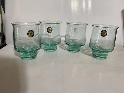 Juego de 4 Sasaki Vidrio Cañado a Mano Japón 3 3/8" Alto Foto 1 de 3