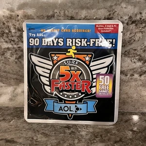 Sealed AOL Vintage CD Disc - 5X faster and 50 free games - Picture 1 of 2
