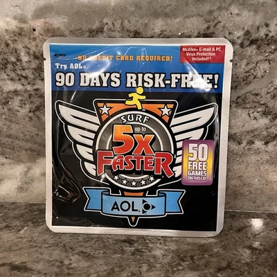 Sealed AOL  Vintage CD Disc  - 5X faster and 50 free games - Image 1 of 2