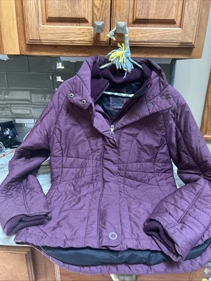 Chaqueta Smartwool Mujer Púrpura Abotonada Lana Merino Acolchada Puffer Chaqueta M Foto 1 de 4