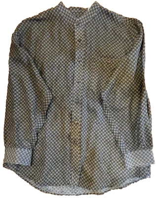 VTG 90s Bugle Boy Mens Collarless Long Sleeve Button Shirt Retro Size XL - Image 1 of 4