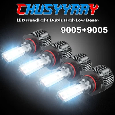 Bombilla de faro LED 9005+9005 4 piezas haz alto bajo 6500 k para Chrysler 200 2016 2017 Foto 1 de 4