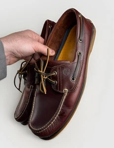 Timberland Two Eye Boat Shoes Leather Mens Size 13M Brown Pre-Owned - Picture 1 of 16