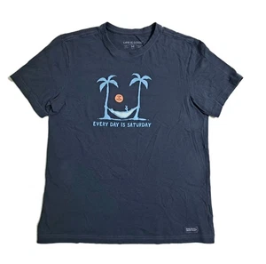 Life is Good Herren Medium Every Day Saturday Grafik T-Shirt Strand Hängematte blau - Bild 1 von 8