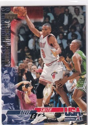 1994 Upper Deck USA Basketball N. 62 Steve Smith Carriera Highlights - Immagine 1 di 2