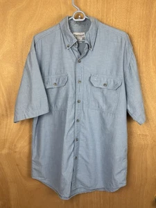 Carhartt hellblaues kurzärmliges Arbeitshemd L Made in India 100% Baumwolle - Bild 1 von 7