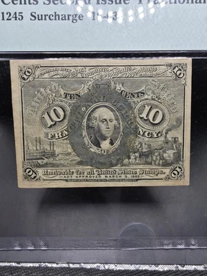 1863 Second Issue 10 Cents Fractional Currency Note FR#1244 Civil War PMG 40 - Image 1 of 4
