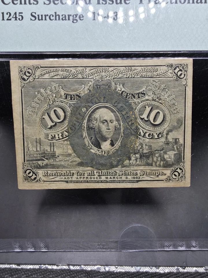 1863 Second Issue 10 Cents Fractional Currency Note FR#1244 Civil War PMG 40 - Image 1 of 4