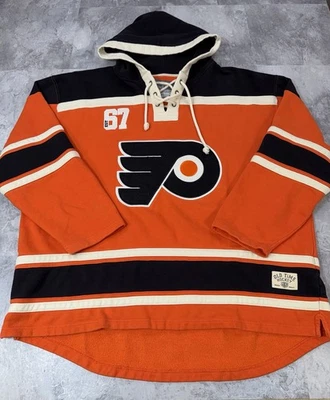 Old Time Hockey NHL Philadelphia Flyers Hoodie Jersey Sweatshirt Laced VTG 2XL - Image 1 of 4