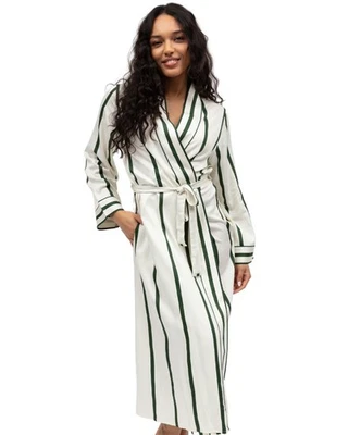 Cyberjammies Fable & Eve Maida Vale Dressing Gown Striped Womens Nightwear 2270 - Image 1 of 4