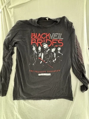 Camiseta negra grande manga larga Black Veil Brides 2021 Phantom Tomorrow Tour Foto 1 de 4