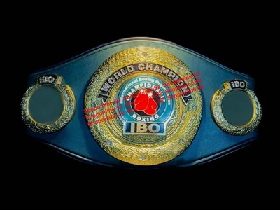 Cinturón personalizado IBO Campeonato Mundial de Boxeo con correa de cuero talla adulto Foto 1 de 2
