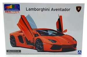Aoshima 1/24 Scale Unbuilt Pre-Painted Kit 62012 - Lamborghini Aventador Orange - Picture 1 of 5