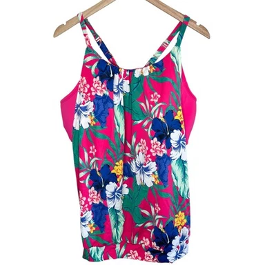 Cacique Lane Bryant Womens Floral Tankini Swimsuit Top Plus Size 20 - Image 1 of 4