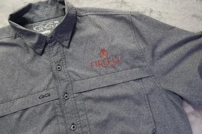 Camisa GameGuard Exterior Gris Abotonada Para Hombre Talla XL Firefly Foto 1 de 4