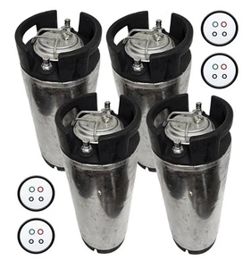 Home Brew Ohio Used Double Handled Ball Lock Corny Keg Set of 4 With - Picture 1 of 10