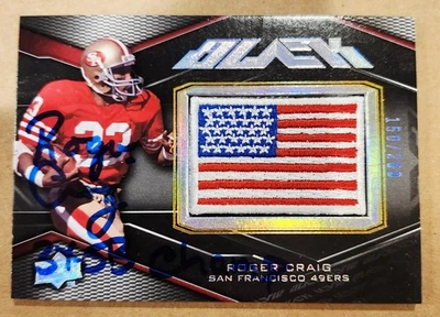 2009 年 UD 黑色 #83 罗杰·克雷格美国国旗布贴 #/250 罕见 SP 签名亲笔签名 — 第 1/2 张图片