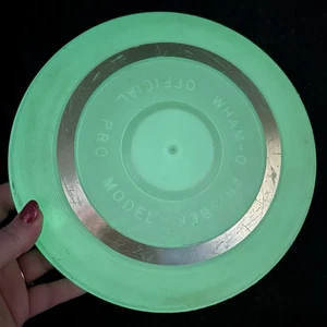Vintage 1965 Wham-O Frisbee Pro Model Glow in the Dark White Silver Ring USA - Bild 1 von 11