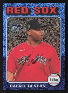 2024 Topps Heritage #239 Rafael Devers Chrome Blue Sparkle Refractor Red Sox - Picture 1 of 2
