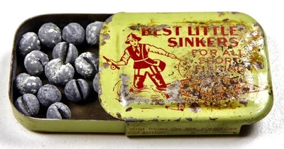 Vintage Horrocks & Ibbonson Sliding Tin Box Fishing Line Sinkers - Image 1 of 4