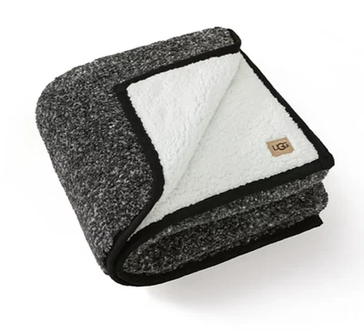 UGG® Classic UGGfluff Throw, 50" x 70" Off Black NEW - Image 1 of 4