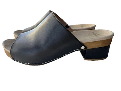 Zuecos DANSKO Maci negros de cuero talla 41 (9,5/10) plataforma bloque tacones sin cordones Foto 1 de 4